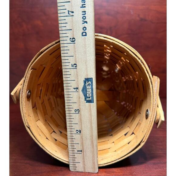 1995 LONGABERGER Medium Fruit Basket Swing Handle Inverted Bottom USA - Picture 8 of 8